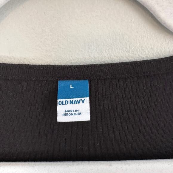 Old Navy Long-Sleeve Square Neck Rib Knit Bodysuit Black NWT Large - Picture 5 of 9